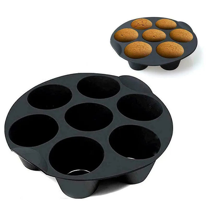 7 Cup Air Fryer Cupcake Mold Silicone Muffin Pan Cupcake Cups 3.5-5.8 L Air Fryer Universal Muffin Cake Cupsair Fryer Accessories Food Storage