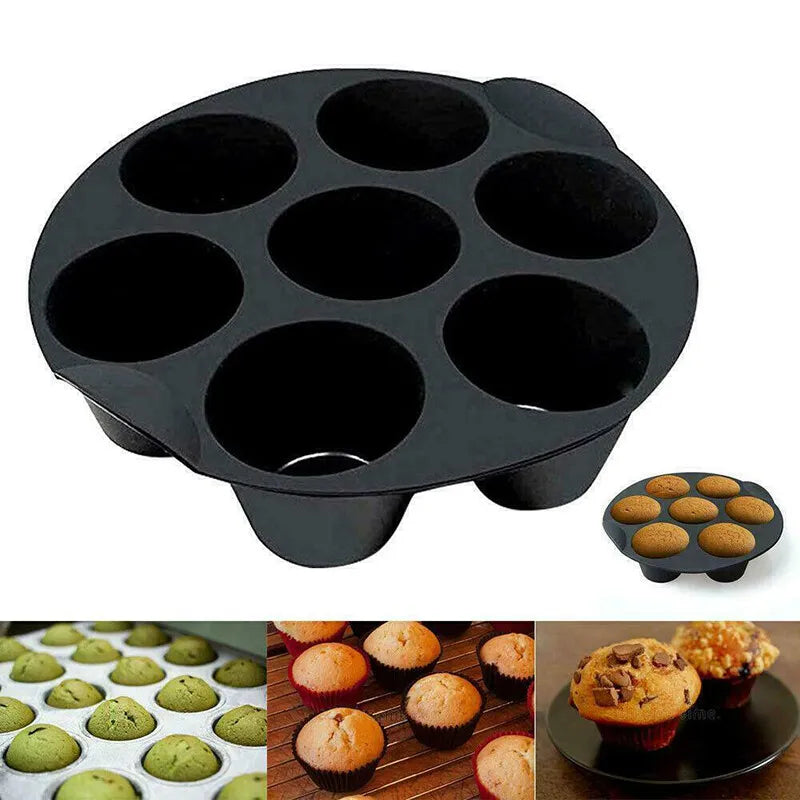 7 Cup Air Fryer Cupcake Mold Silicone Muffin Pan Cupcake Cups 3.5-5.8 L Air Fryer Universal Muffin Cake Cupsair Fryer Accessories Food Storage