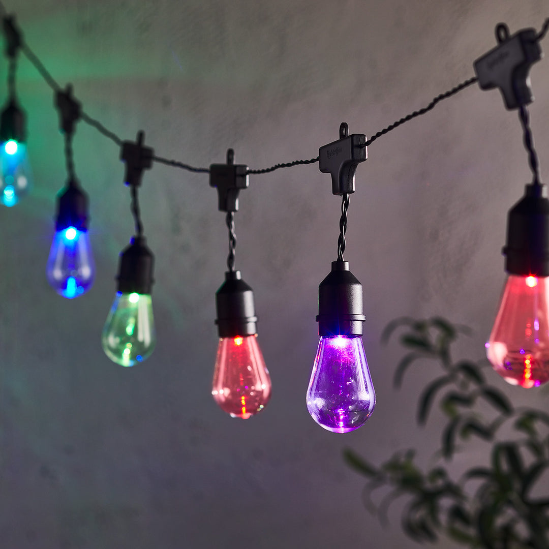 Christmas 10 Drop Bulb Colour Changing Plug In Outdoor Festoon Lights