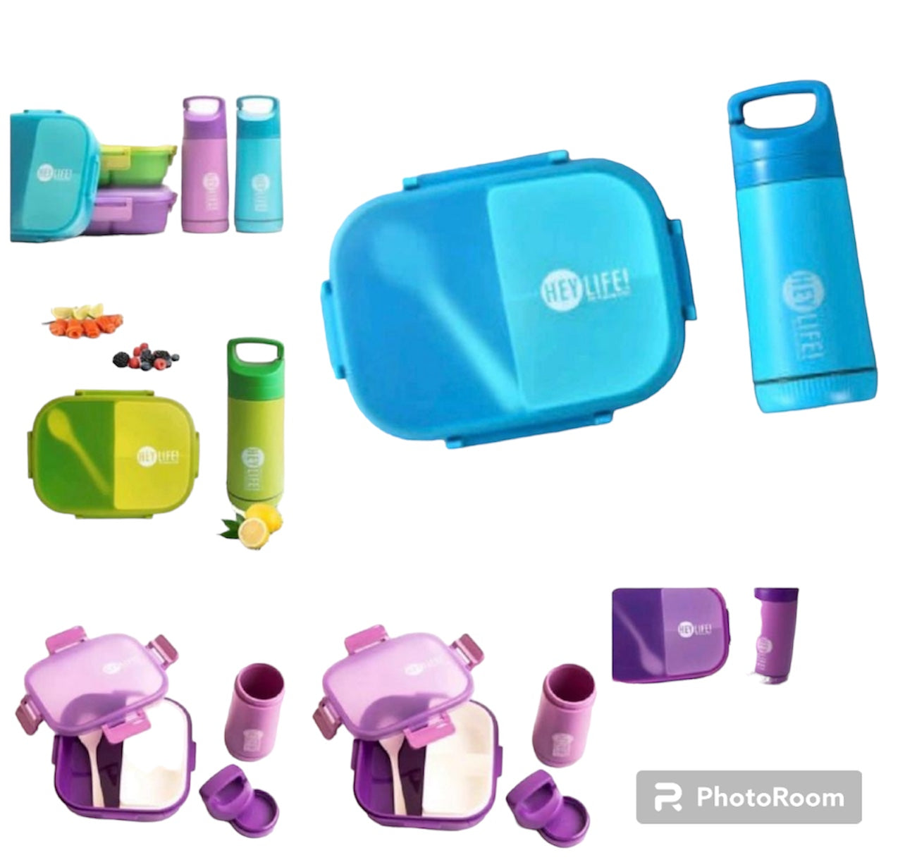 Children School Lunch Box Set with Water Bottle - Various Colour Options