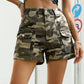 Women's Shorts Camo Print Flap Pocket Side Cargo Shorts Shorts