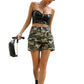 Women's Shorts Camo Print Flap Pocket Side Cargo Shorts Shorts