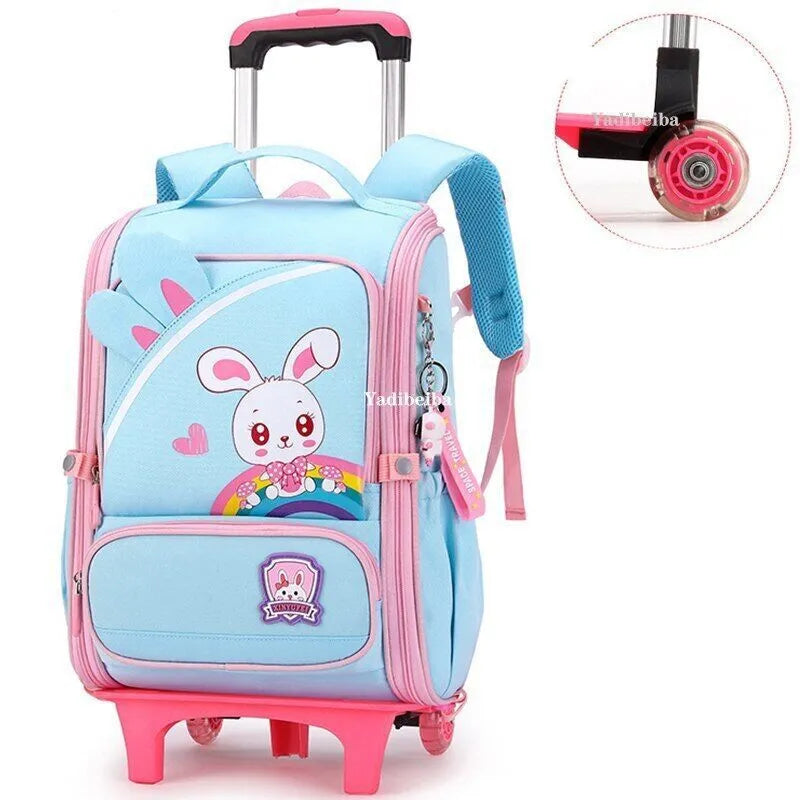 School Bag Wheels School Trolley Backpack Girls Wheeled Backpack School Bags