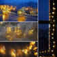 Christmas Battery Power LED Golden Moroccan Ball Garland Lights Outdoor Fairy String Lights Christmas Tree Wedding Party Home Decoration 3M