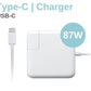 87W USB-C MagSafe MacBook Charger - White