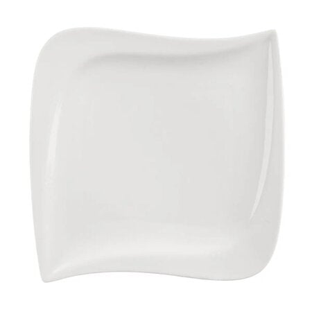 White Ceramic Rectangular Serving Dinnerware Plate 8inch 6pc Set