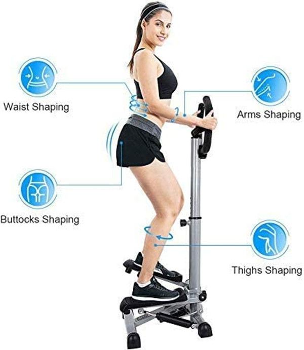 Stair Stepper with Handlebar,Exercise Stepping Machine with Resistant Band,Portable Stair Steppers for Home/Office