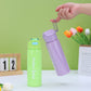 3-Piece Sports Water Bottle Set With One Straw - Gradient Color