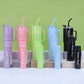 3-Piece Sports Water Bottle Set With One Straw - Gradient Color