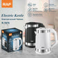 RAF 2.0L Cordless Electric Jug Kettle With Silver Trim - 2000W Fast Boiling 360° Rotating Base Auto Cut-Off