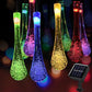 5M Solar Powered Water Drops String Light RGB