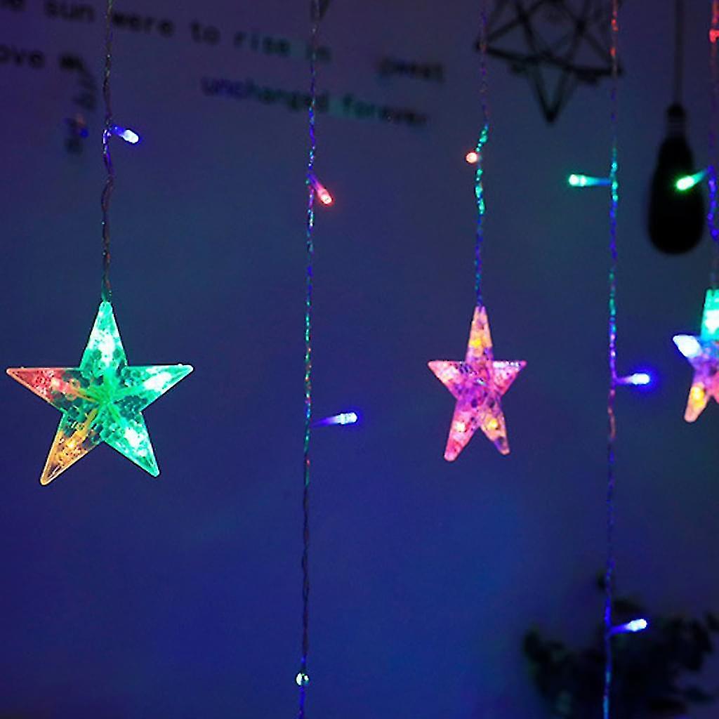 Christmas Led Fairy Lights 12 Light, Light Curtain Christmas Lights Star Curtain 12 Leds For Indoor Outdoor