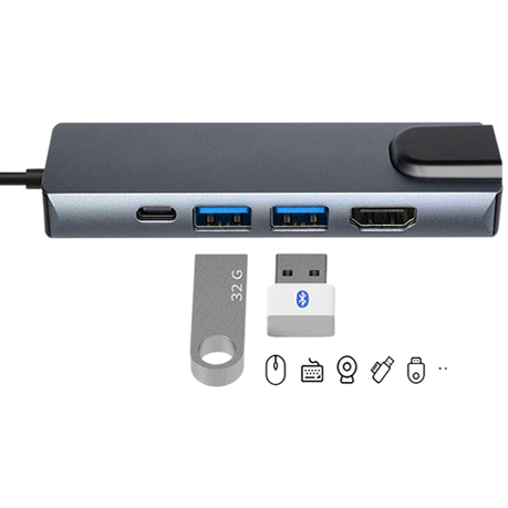 5 in 1 Type-C to HDMI Multifunctional Adapter Hub