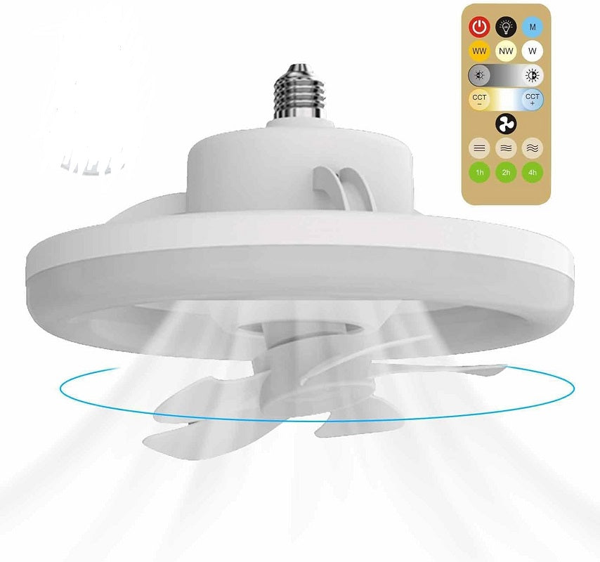 LED Ceiling Fan With Remote Control 360 Rotating E27 Base 30W