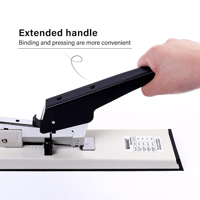 Weibo Heavy Duty Stapler with 2000 Staples, 100 Sheets High Capacity Office Stapler, Manual Big Stapler, Metal Large Stapler for Paper Binding Desk Stapler