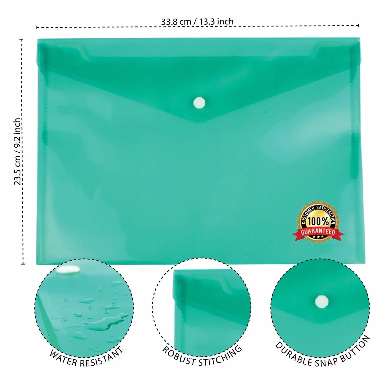 A4 Plastic wallets Stud Document Wallet Files Folders Filing School Office