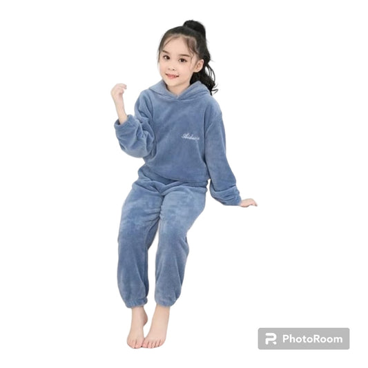 Winter Woollen Pyjamas + Hoodie For Girls- Various Colours