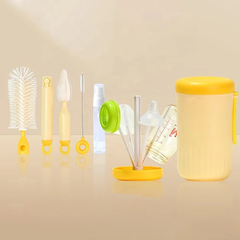 Travel Bottle Cleaner Kit, 6-in-1 with Silicone Baby Bottle Brush