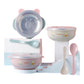 2PC Set Multifunctional Kids Tableware Double Ears Handle Thermal Anti-Scald