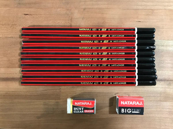 HB 12pc Pencils with Sharpener & Eraser