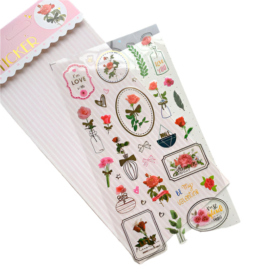 Journal Transparent Rose Foil Stickers