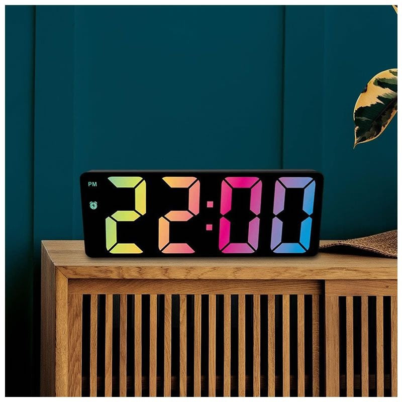 RGB LED Colorful Battery Powered Digital Alarm Clock