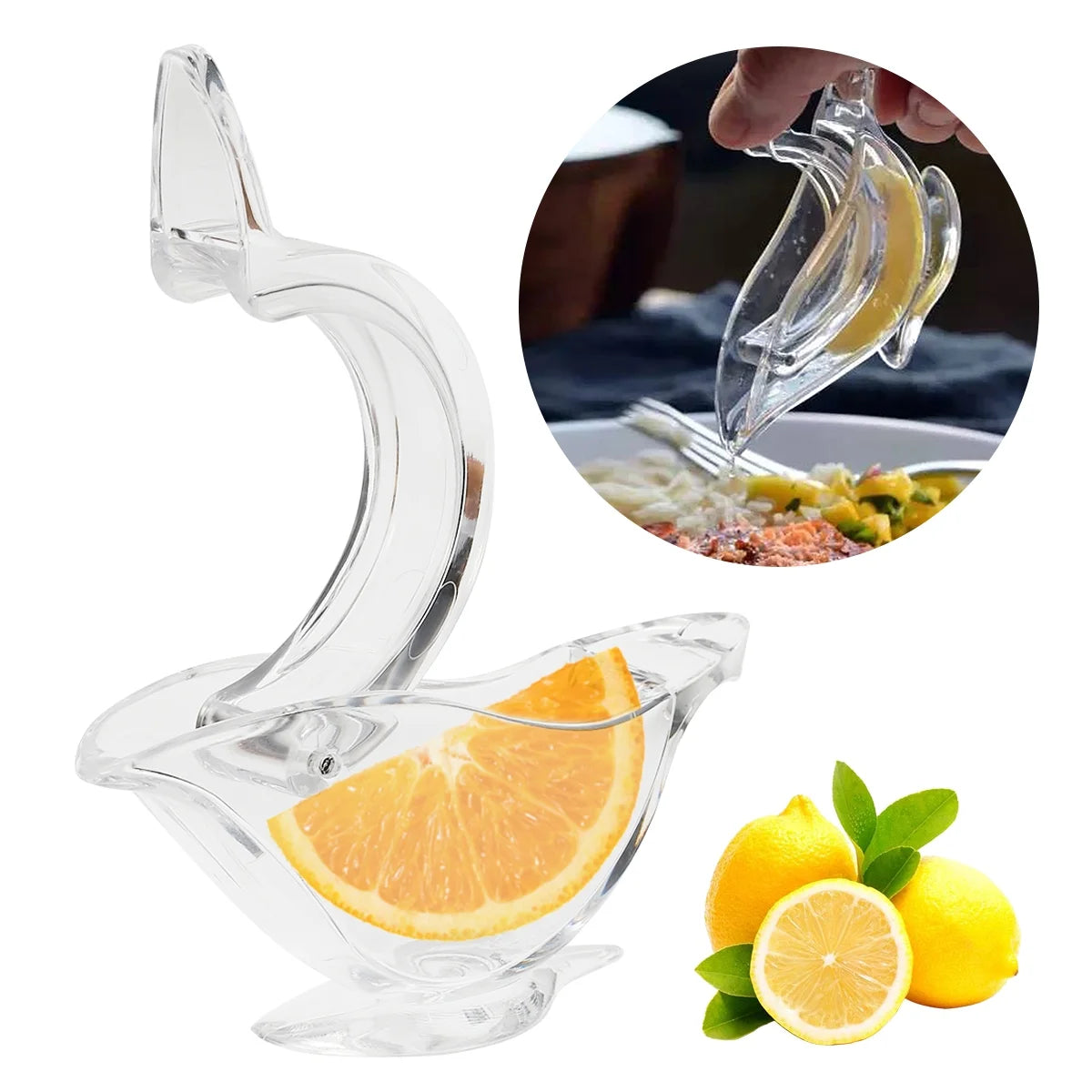 Acrylic Manual Lemon Juicer in Portable Transparent Bird Shape