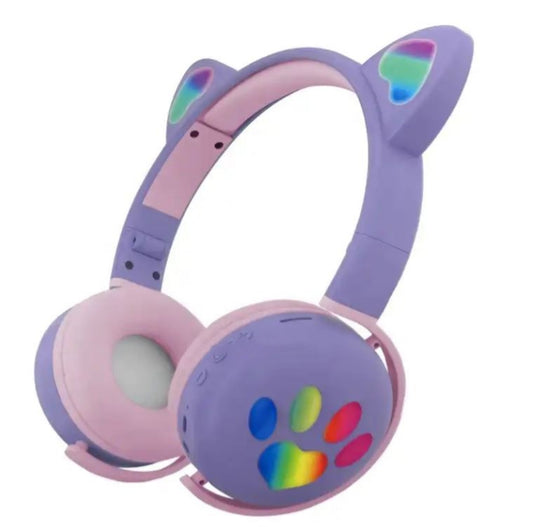 Bluetooth Cat Ear RGB LED Wireless Headphone