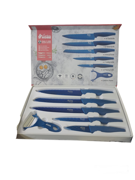 6pc Knife Set – Blue