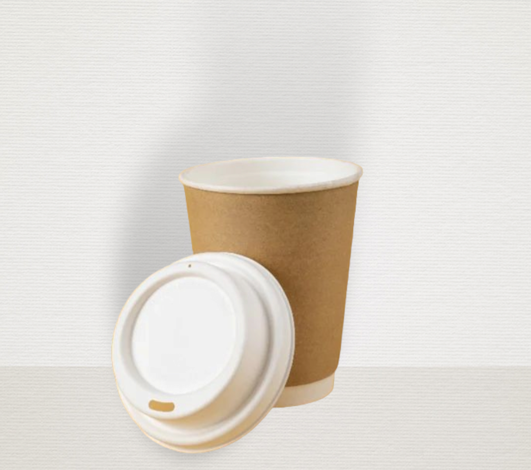 250ml Disposable Coffee Cups with Lids 10pcs