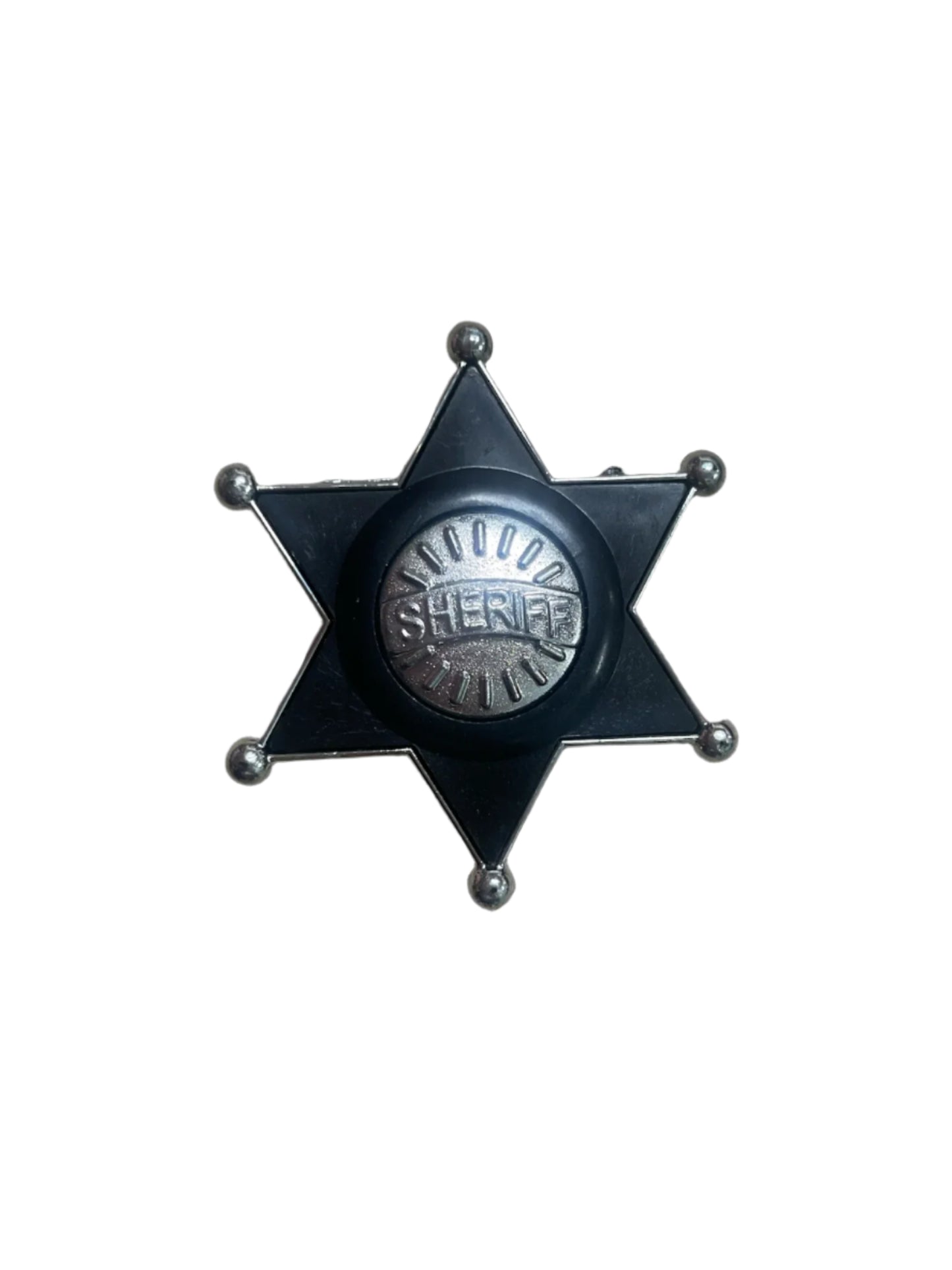 Sheriff badge black and silver with clips