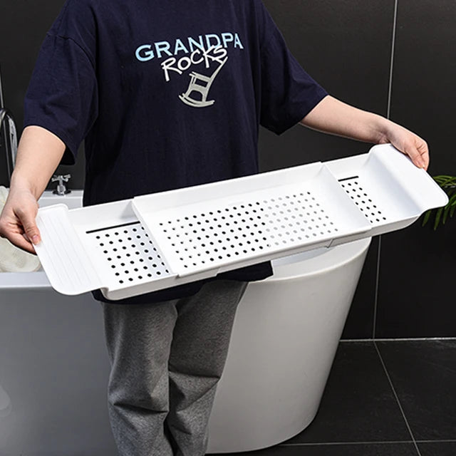 Multifunctional Expandable Bathtub Caddy  Organizer Tray