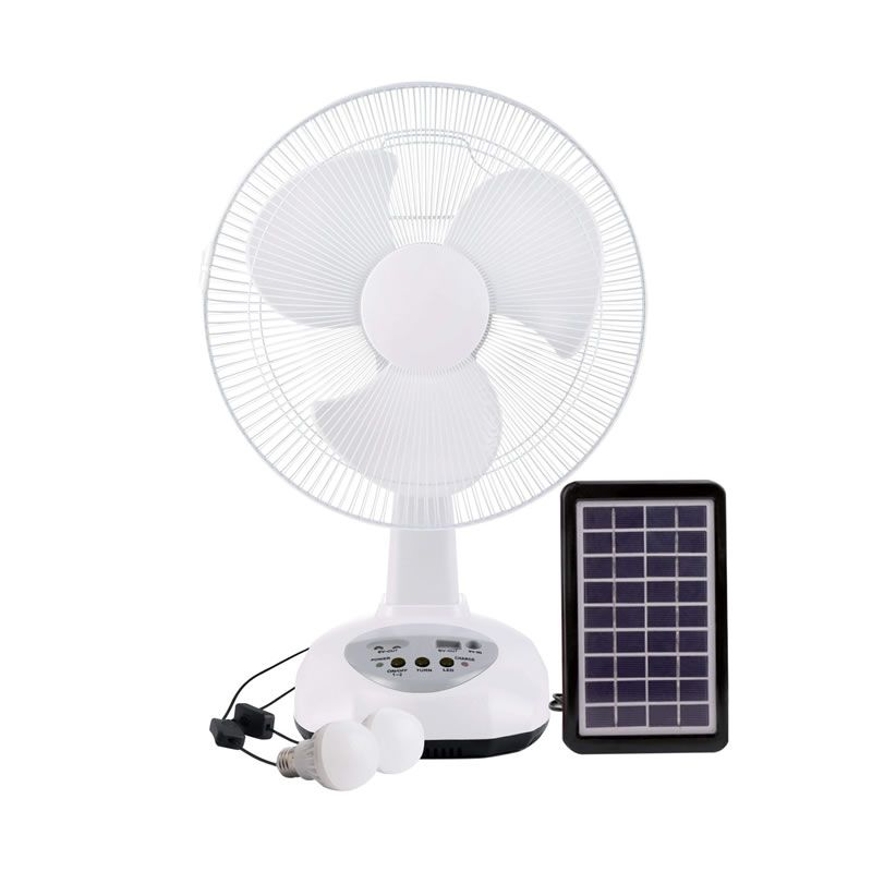 12" Rechargeable Oscillating 2 Speed Solar Powered Fan