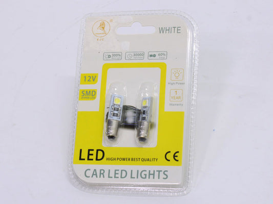 LED Bayonette 2LED Parklight Bulbs with Cancellor (White)