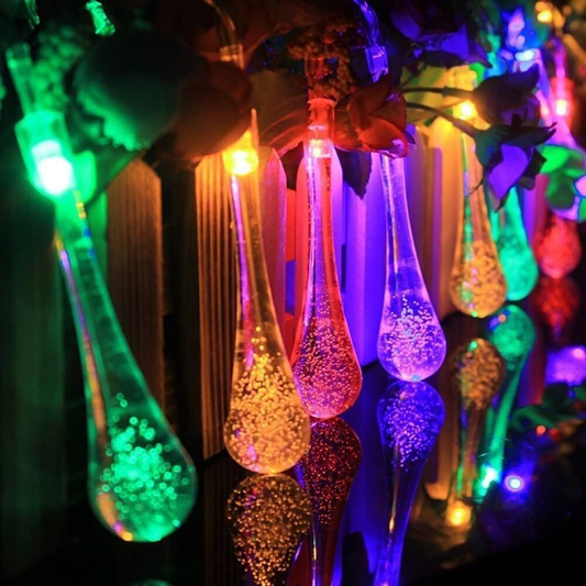 8 Large Colorful Teardrop Decorative Fairy LED String Lights