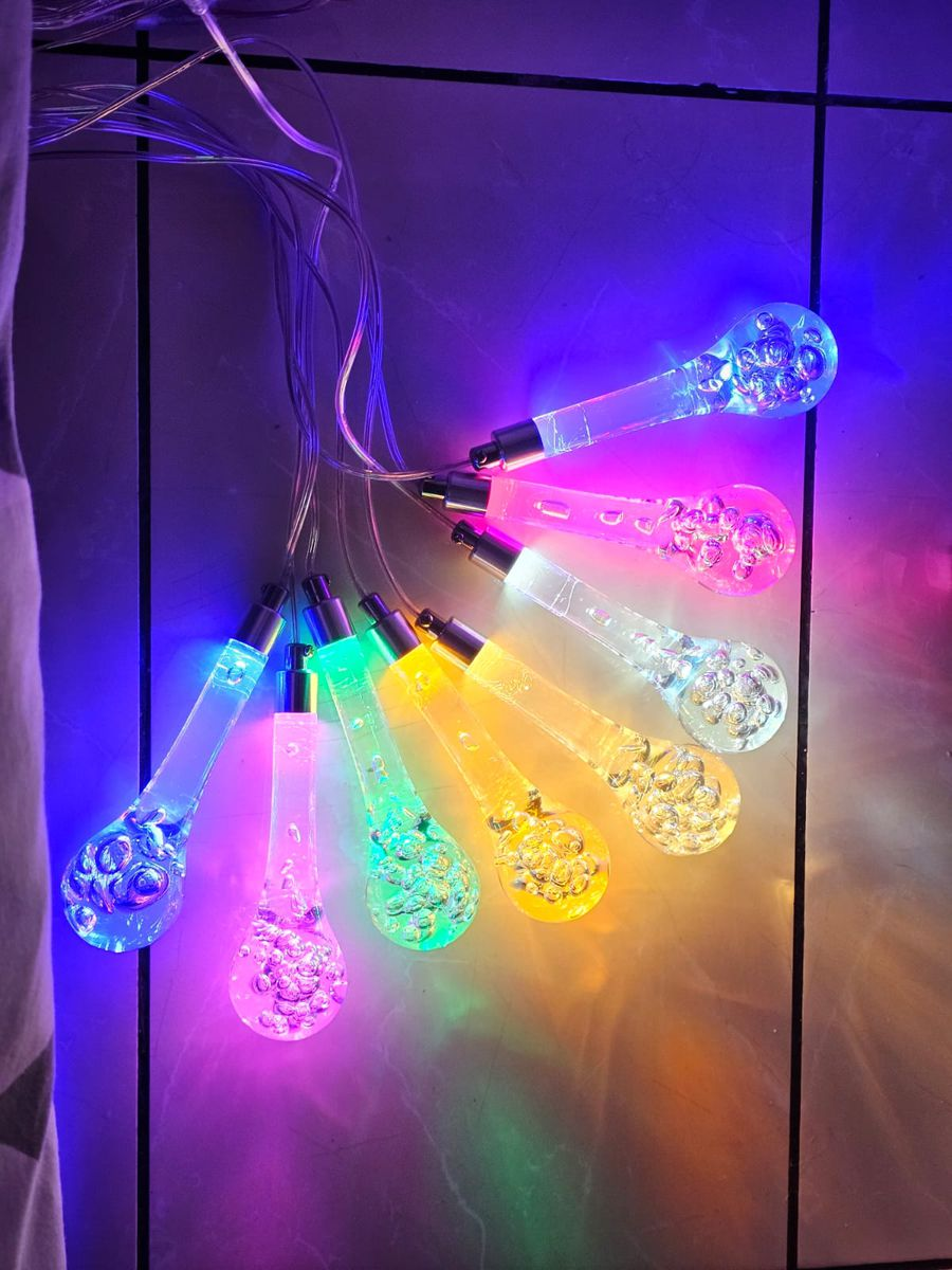 8 Large Colorful Teardrop Decorative Fairy LED String Lights