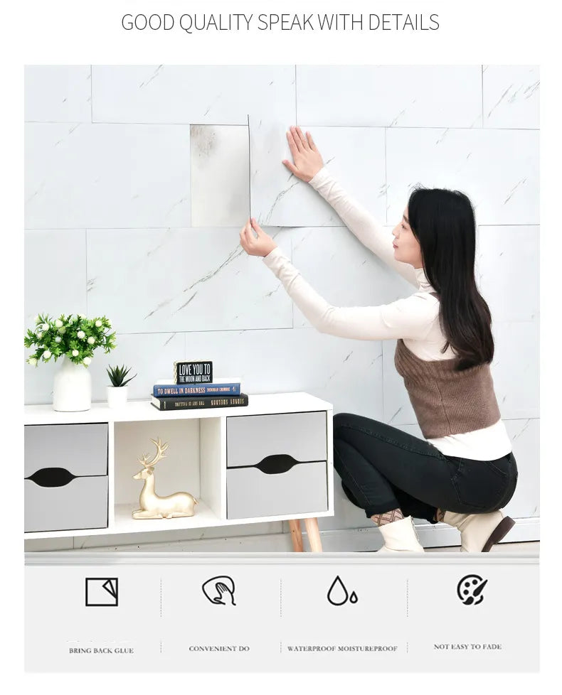 3D Marble Self-Adhesive Wall Sticker