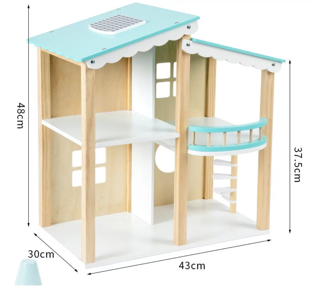 Blue Wooden Doll House