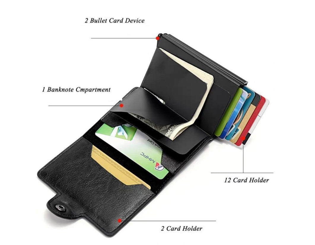 Pop Up Credit Card Holder Wallet RFID Blocking & Money Clip & 10-14 Ca ...