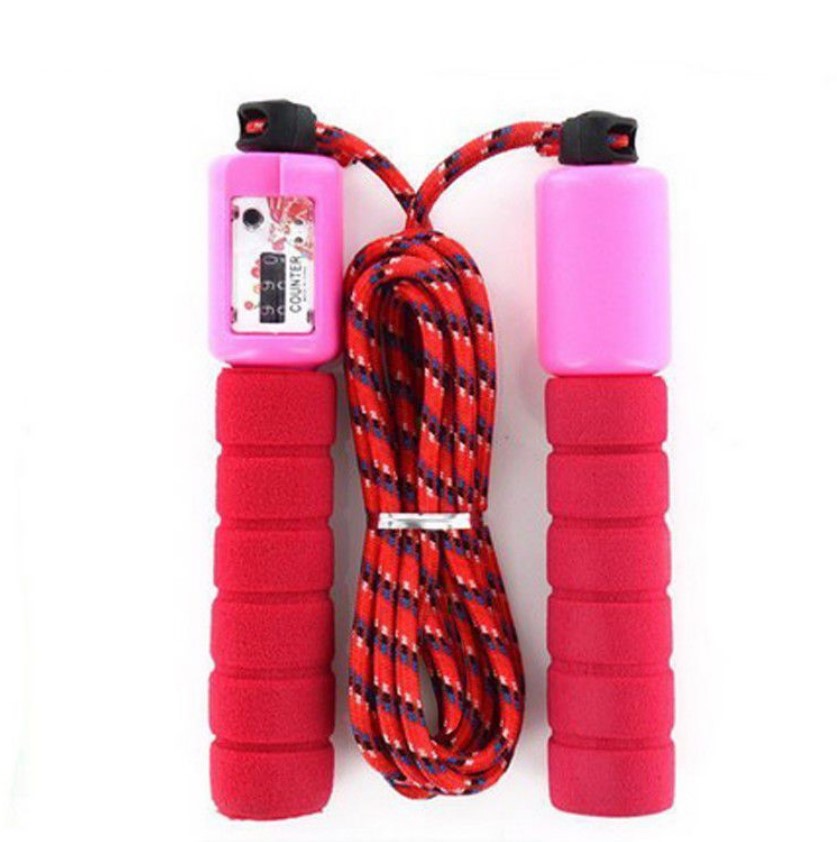 Skipping Rope Adjustable Speed Skipping Jump Rope With Counter - Pink