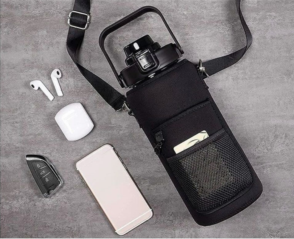 2L Water Bottle Pouch with Shoulder Strap YJ-158 BLACK