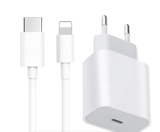 25W USB-C Fast Charging Adapter and Lightning Cable for iPhone