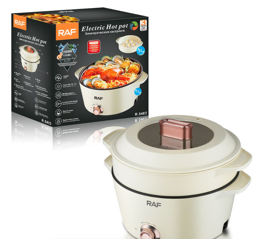 Electric Hot Pot 1300Watts 7 + 5 Litres RAF