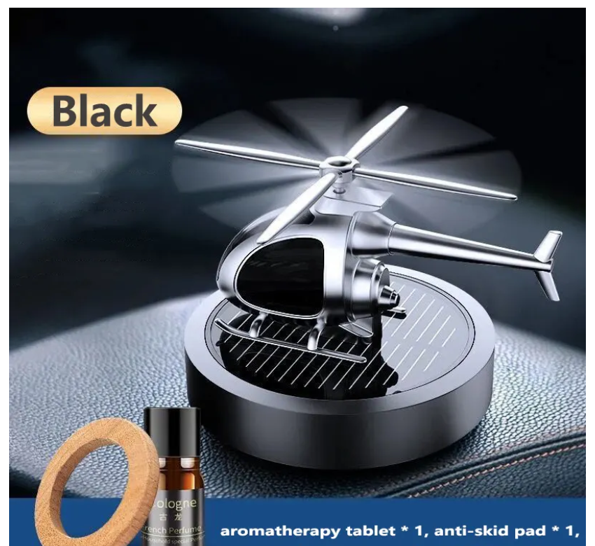 Helicopter Solar Power Car Air Freshener Aromatherapy With Rotation