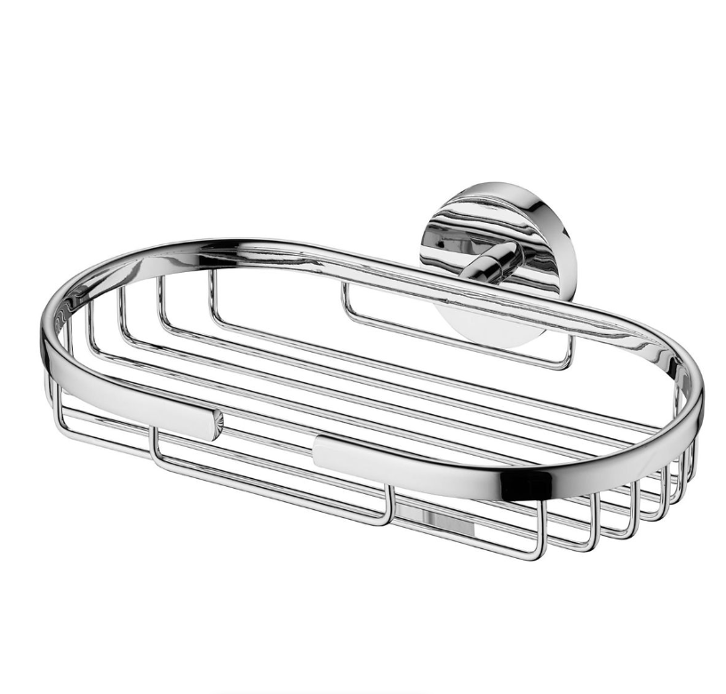 Chrome Soap Basket - Silver