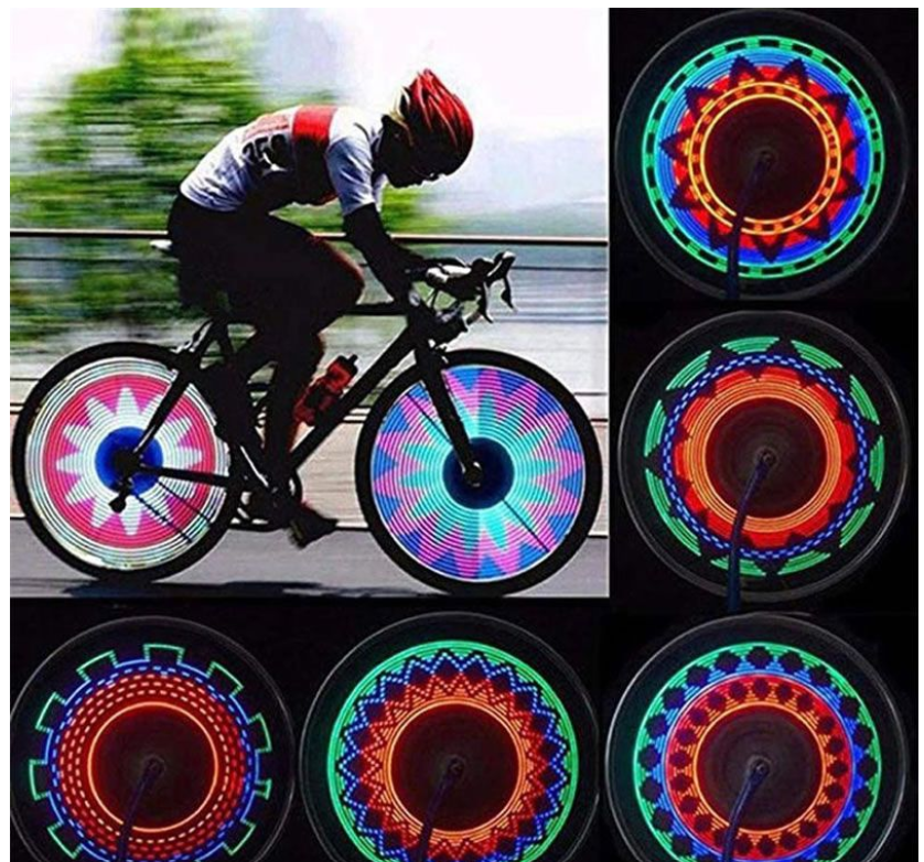 32 Pattern LED Colorful Bicycle Wheel Tire Spoke Signal Light NI-1