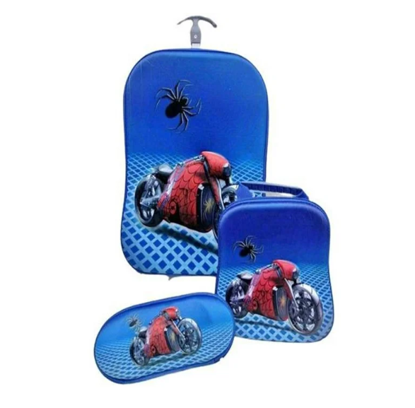 SPIDERMAN School Kids Trolley Bag set of 3 - BLUE