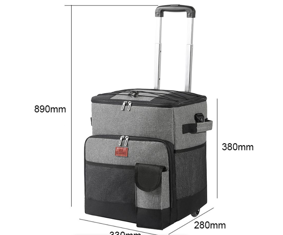 Portable Thermal Insulation Cooler Trolley Bag