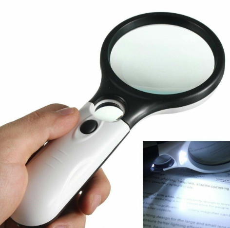 3 LED  Handheld Magnifier Reading Magnifying Glass Lens