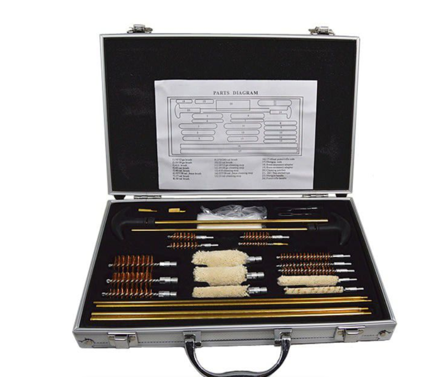 Universal Gun Cleaning Accessory Kit with Aluminium Carry Case